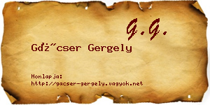 Gácser Gergely névjegykártya
